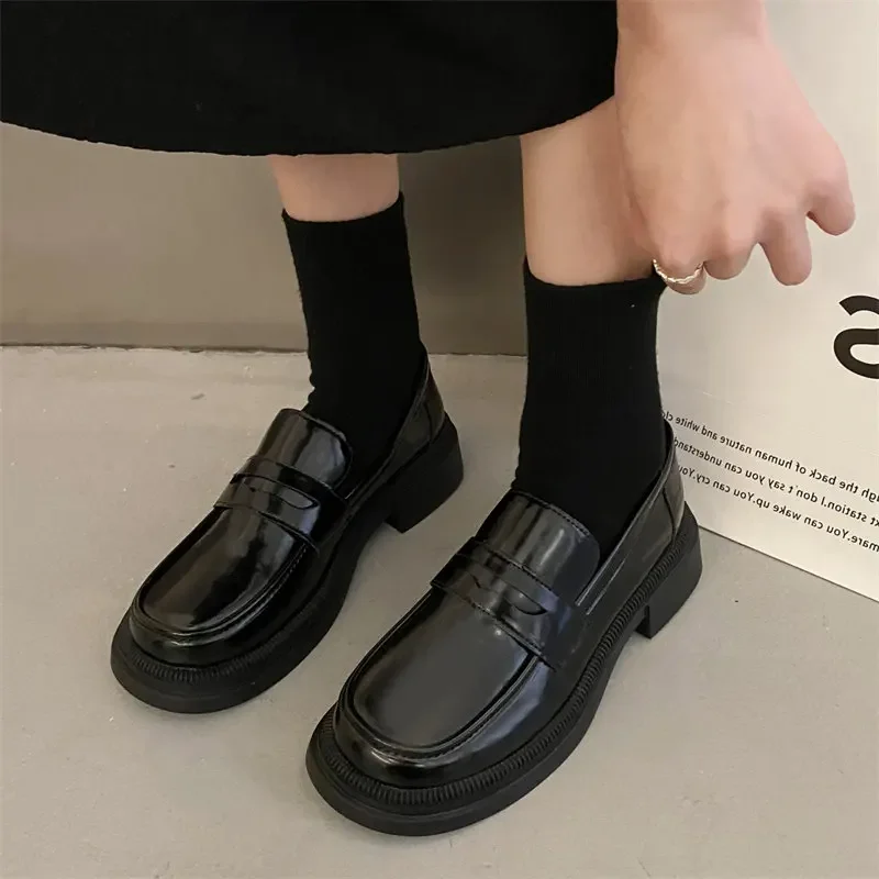 Brown Loafers Women Japanese S - Cosplay Anime Basic のレビューと価格