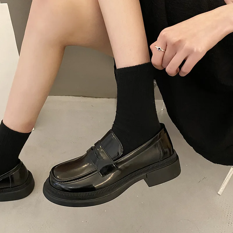 Brown Loafers Women Japanese S - Cosplay Anime Basic のレビューと価格